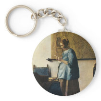 Vermeer's Woman in Blue Reading a Letter ca.1665 Keychains