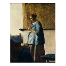 Vermeer's Woman in Blue Reading a Letter ca.1665 Postcards