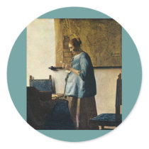 Vermeer's Woman in Blue Reading a Letter ca.1665 Sticker