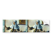 Vermeer's Young Woman with a Water Pitcher ca 1665 bumper stickers