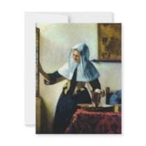 Vermeer's Young Woman with a Water Pitcher ca 1665 Invites