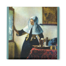Vermeer's Young Woman with a Water Pitcher ca 1665 Fridge Magnets