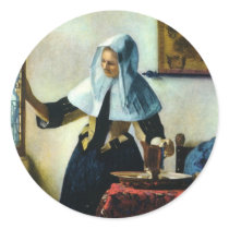 Vermeer's Young Woman with a Water Pitcher ca 1665 Stickers