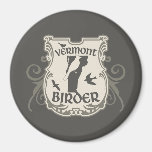 Vermont Birder Shield Round Magnet