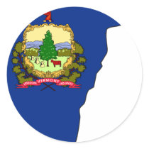 Vermont Flag Map stickers