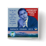 Vermont for Obama 2012 buttons