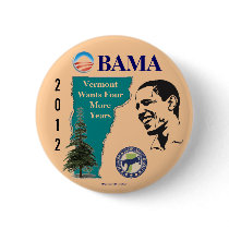 Vermont for Obama 2012 political pinback button