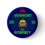 Vermont for Romney 2012 Pinback Buttons