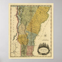 Vermont, from actual Survey - Vintage 1814 Map Poster
