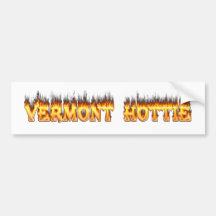 Vermont hottie fire and flames bumper sticker