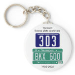 Vermont license plate centennial keychain