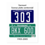 Vermont license plate centennial postcards