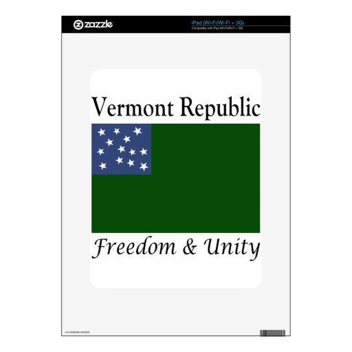 Vermont Republic Decal For iPad