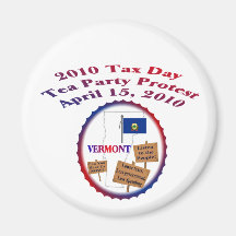 Vermont Tax Day Tea Party Protest Magnets