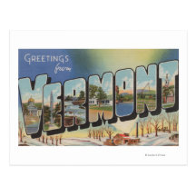 Vermont (Winter Scene) - Large Letter Scenes Post Card