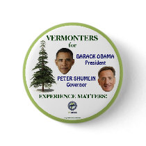 Vermonters for Obama and Shumlin in 2012 political Pinback Button