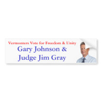 Vermonters Vote for Freedom & Unity Bumper Sticker