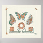 Verneuil  Art Nouveau Butterflies Print Poster