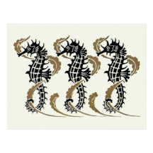 Verneuil Art Nouveau Seahorse Postcards