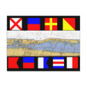 Vero Beach, Florida Nautical Chart Signal Flags postcards
