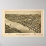 Verona - Oakmont  Penn 1896 Antique Panoramic Map posters
