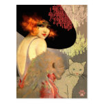 Veronica Cat and Chandelier Postcard postcards