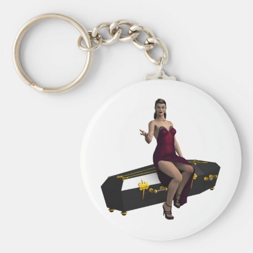Veronica Coffin Vampire Pinup Keychain