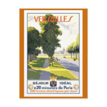 "Versailles" Vintage French Travel Poster Postcard