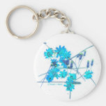 Versión azul brillante de los wildflowers amarillo llavero personalizado