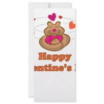 Vert cute valentine bear rack cards