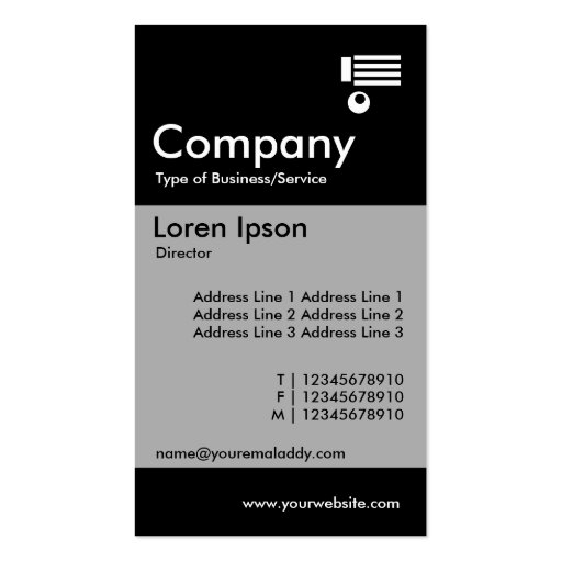 Vertical Banded - Black Business Card Template