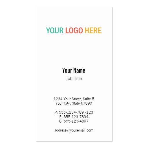 Vertical business logo custom product photo business card (front side)