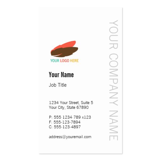 Vertical business logo modern custom professional business cards (front side)