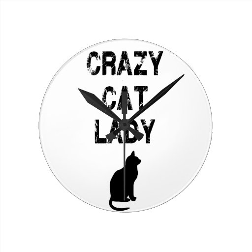 Vertical Crazy Cat Lady Design Clocks Zazzle