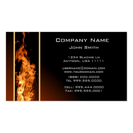 Vertical Flame Business Card (front side)