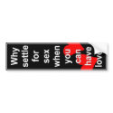 Vertical love vs sex bumper stickers