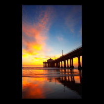 Vertical Manhattan Beach Pier posters