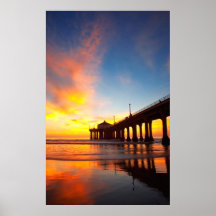 Vertical Manhattan Beach Pier Print