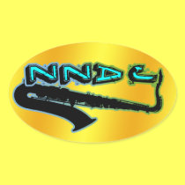 Vertical Oval Jazz Saxophone Stickers stickers