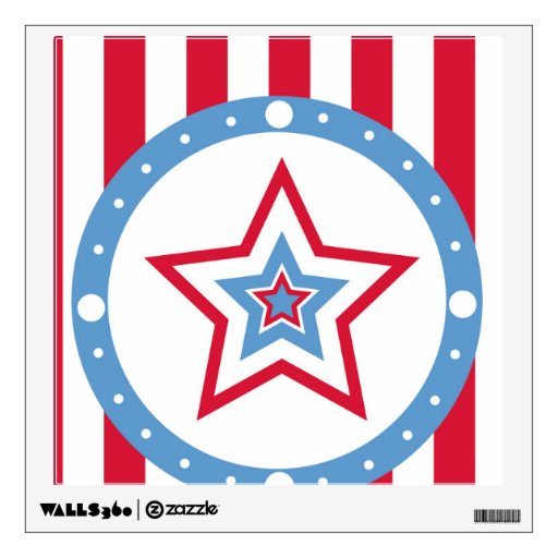 Vertical Star and Stripes Pattern Room Graphic