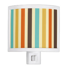 Vertical Stripes Retro Colors Blue Yellow Red Night Lights