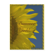 Vertical Sunflower Summer Wedding Announcement Postcard