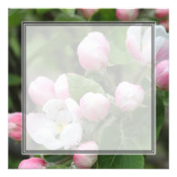 Very beautiful spring, summer pink apple flowers. personalized invitation