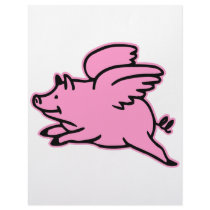 Very Cute Flying Pink Pig Custom Letterhead