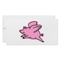 Very Cute Flying Pink Pig photo cards by Mustang_Lady Very Cute Flying Pink Pig photo cards