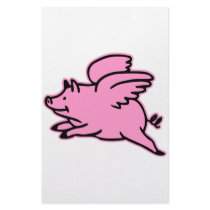 Very Cute Flying Pink Pig stationery by Mustang_Lady Very Cute Flying Pink Pig stationery