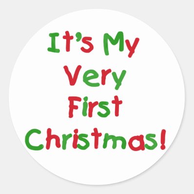 Very First Christmas Tshirts and Gifts Stickers