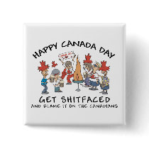 Very Funny Happy Canada Day buttons