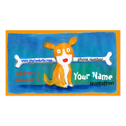 very happy dog profile card business cards (front side)