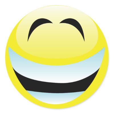 VERY HAPPY SMILEY FACE ROUND STICKER by dgpaulart Very happy smiley face